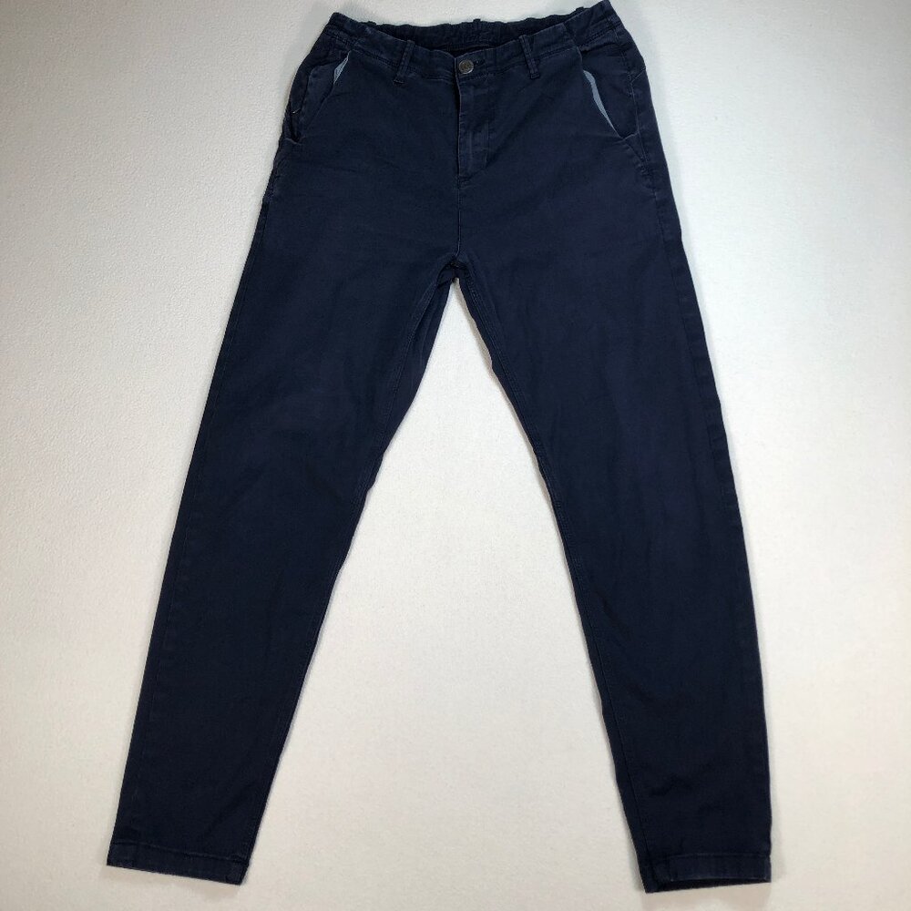 DU/ER Pants Men's 30 (29x29) Navy T2X Athletic Taper Lightweight Stretch Travel